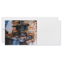 Irons Heating on Stove Rack Card Template