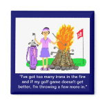 Irons in the Fire Golf Cartoon Magnet