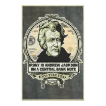 Irony Is Jackson on a Central Bank Note Print posters