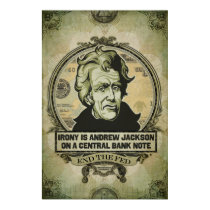 Irony Is Jackson on a Central Bank Note Print posters