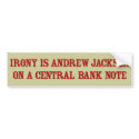 Irony Jackson Bumper Sticker bumper stickers by Libertymaniacs Irony Jackson Bumper Sticker bumper stickers