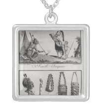 Iroquois family, arms and ornaments necklaces