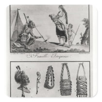 Iroquois family, arms and ornaments square stickers