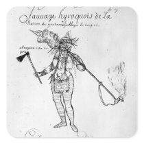 Iroquois Indian of Canada Square Stickers