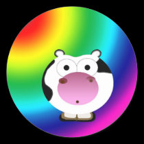 Irregular moo sticker