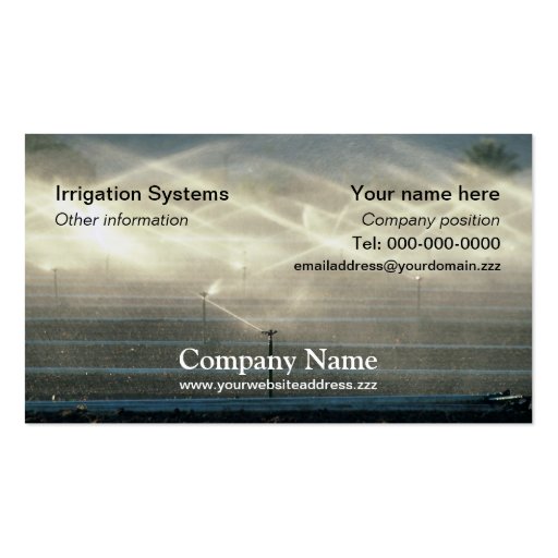 Irrigation business card (front side)