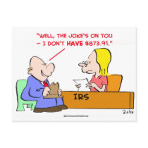 irs joke's on you postcards