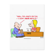 irs joke's on you postcards
