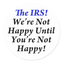 Funny Stickers  Accountants on Irs  Tax Humor T Shirts  Round Sticker