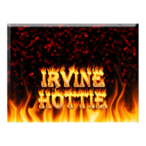 Irvine hottie fire and flames Red marble. posters