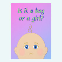Is It a Boy or Girl - Gender Reveal Party Invite invitations