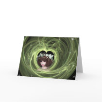 Is She a Dream? Fantasy Fractal Greeting Card
