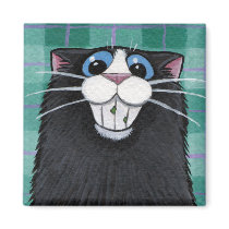Is There Something in my Teeth? - Black Cat Magnet