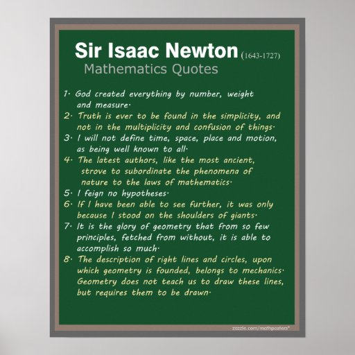 Isaac Newton Quotes Poster 8669