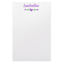 Isabella (Purple Butterfly) Custom Stationery
