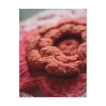 Isaiah 1:18 Crochet Red Flower Postcard