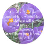 Isaiah 35:1-2 ~ The Crocus Round Stickers