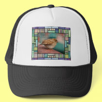 Isaiah 41:10 Bible Verse With Bird Stained Glass hats by tshirts4christians Isaiah 41:10 Bible Verse With Bird Stained Glass hats