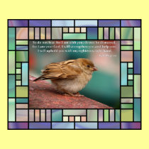 Isaiah 41:10 Bible Verse With Bird Stained Glass posters by tshirts4christians Isaiah 41:10 Bible Verse With Bird Stained Glass posters