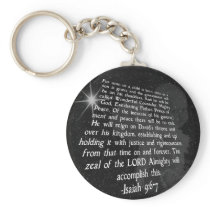 Isaiah 9:6-7 Unto Us a Child is Born - Jesus Keychain