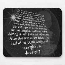 Isaiah 9:6-7 Unto Us a Child is Born - Jesus Mouse Pads