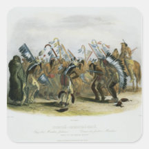Ischoha-Kakoschochata, Dance of the Mandan Indians Square Sticker