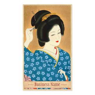 Ishida Waka Spring Sentiment japanese lady woman Business Cards