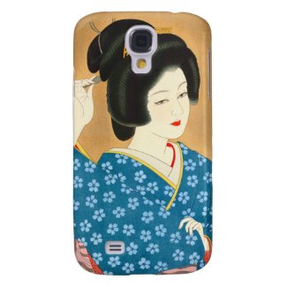 Ishida Waka Spring Sentiment japanese lady woman Samsung Galaxy S4 Cases