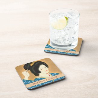 Ishida Waka Spring Sentiment japanese lady woman Drink Coasters