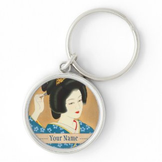Ishida Waka Spring Sentiment japanese lady woman Key Chain
