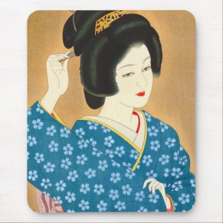 Ishida Waka Spring Sentiment japanese lady woman Mouse Pads