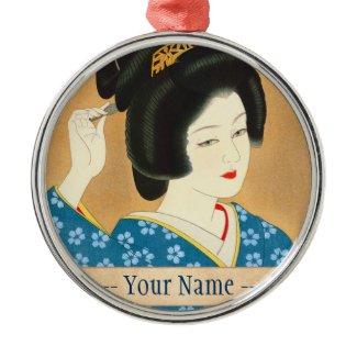 Ishida Waka Spring Sentiment japanese lady woman Christmas Ornaments