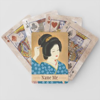 Ishida Waka Spring Sentiment japanese lady woman Deck Of Cards