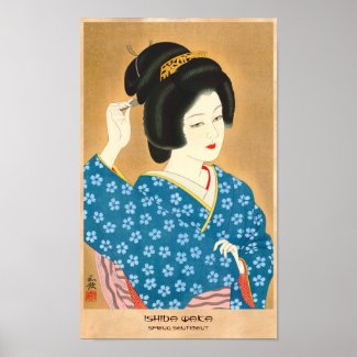 Ishida Waka Spring Sentiment japanese lady woman Print