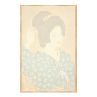 Ishida Waka Spring Sentiment japanese lady woman Stationery Design