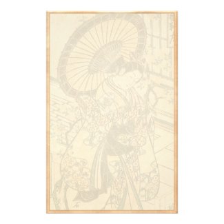 Ishikawa Toyonobu Young Lady with Parasol Custom Stationery