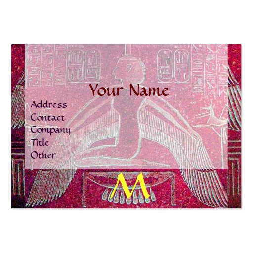 ISIS EGYPTIAN MONOGRAM, bright pink purple white Business Card Templates (front side)