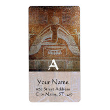 ISIS MONOGRAM, antique brown white Custom Shipping Labels
