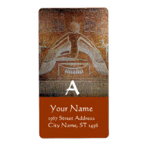 ISIS MONOGRAM, antique brown white Custom Shipping Labels