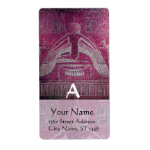 ISIS MONOGRAM, antique pink red Custom Shipping Label