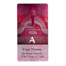 ISIS MONOGRAM, antique pink red Custom Shipping Labels