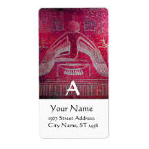ISIS MONOGRAM, antique pink red white Personalized Shipping Labels