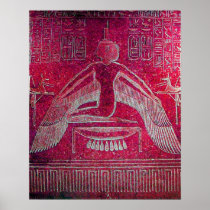 ISIS ,red fuchsia white pink Print