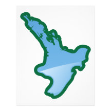 Isla del norte de NZ Membrete A Diseño