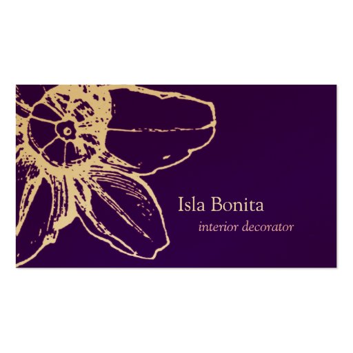 Isla Floral Outline Business Cards (front side)