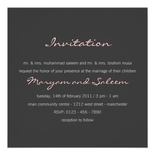 Islam blue rose wedding engagement muslim invite