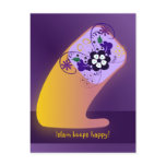 Islam keeps happy big letter flower print post cards