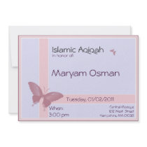 Islamic Aqiqa invitation - baby girl celebration