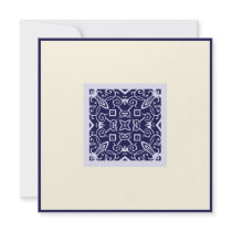 Islamic Arabic blue ornament engagement wedding Ka Invite