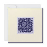 Islamic Arabic blue ornament engagement wedding Ka Invite